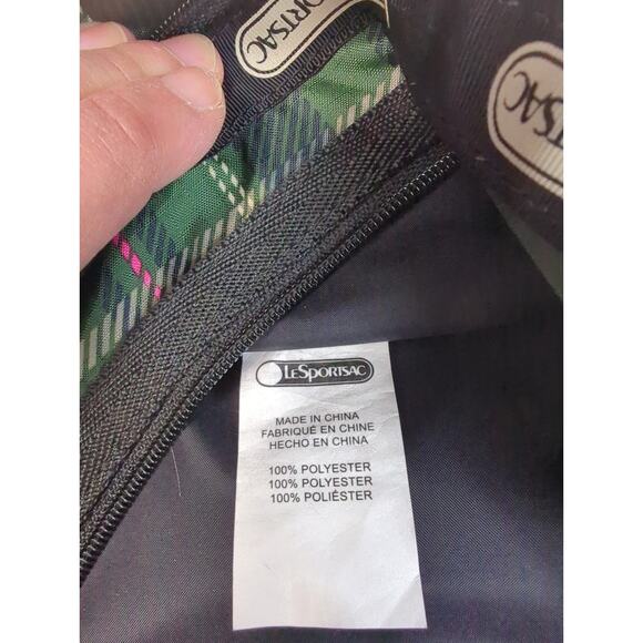 LeSportsac Deluxe Everyday Bag Expandable Green Plaid Pouch - Picture 6 of 9